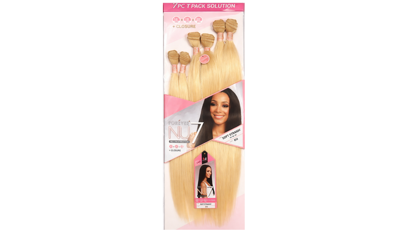Bobbi Boss Forever NU 7 Weave -SOFT STRAIGHT 7 PCS 16" 18" 20"+Closure- Color:613