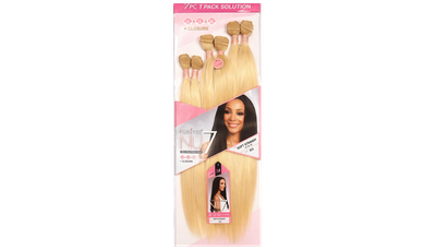 Bobbi Boss Forever NU 7 Weave -SOFT STRAIGHT 7 PCS 16" 18" 20"+Closure- Color:613