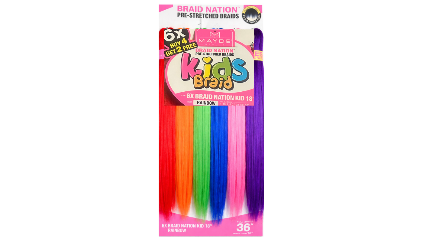 Mayde Beauty 6X BRAID NATION KID 18"-RAINBOW