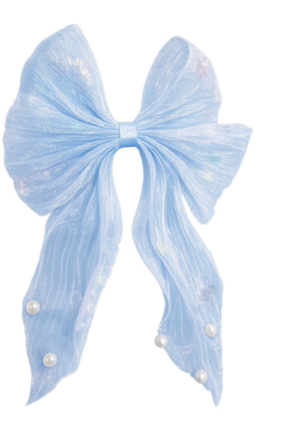 HAIR BOW-Blue Pearl