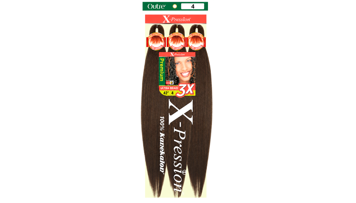 X-Pression Outre 3x 42" Color: 4  (braid length 21”)