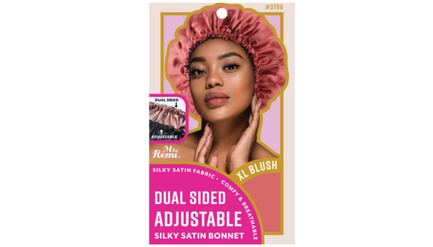 Ms.Remi Adjustable Dual-Sided Bonnet XL-Blush/Black