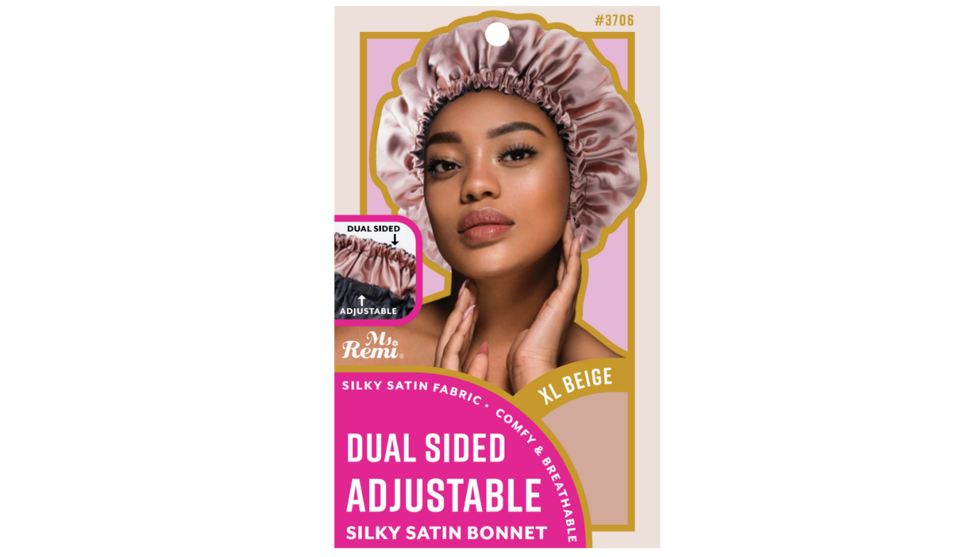 Ms.Remi Adjustable Dual-Sided Bonnet XL-Beige/Black