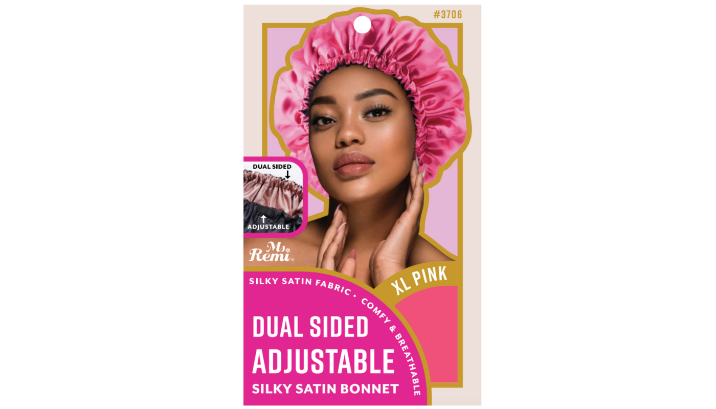 Ms.Remi Adjustable Dual-Sided Bonnet XL-Pink/Black