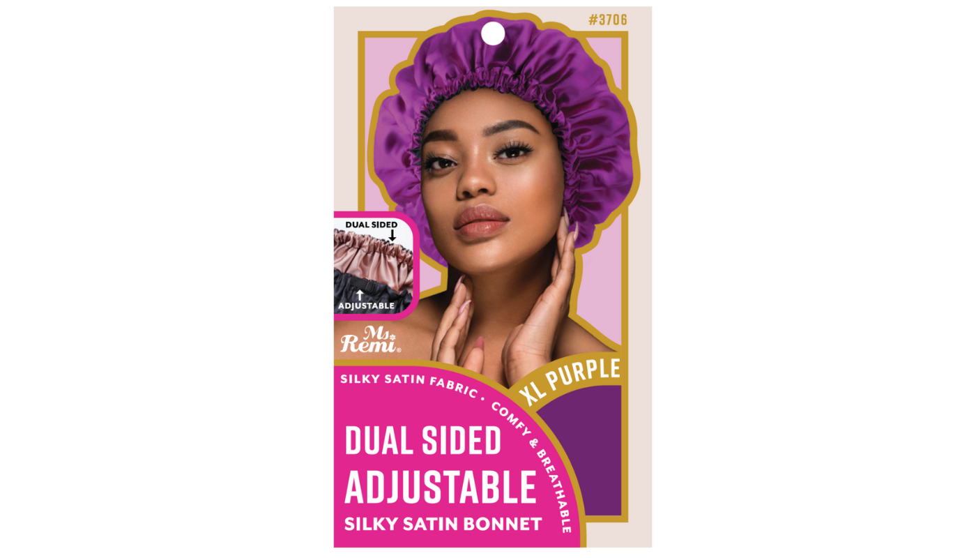 Ms.Remi Adjustable Dual-Sided Bonnet XL-Purple/Black
