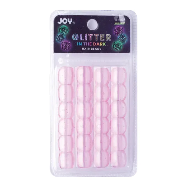 Beads- Glitter in The Dark-Pink 24pcs