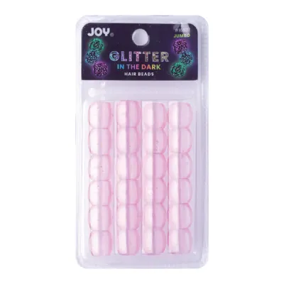 Beads- Glitter in The Dark-Pink 24pcs