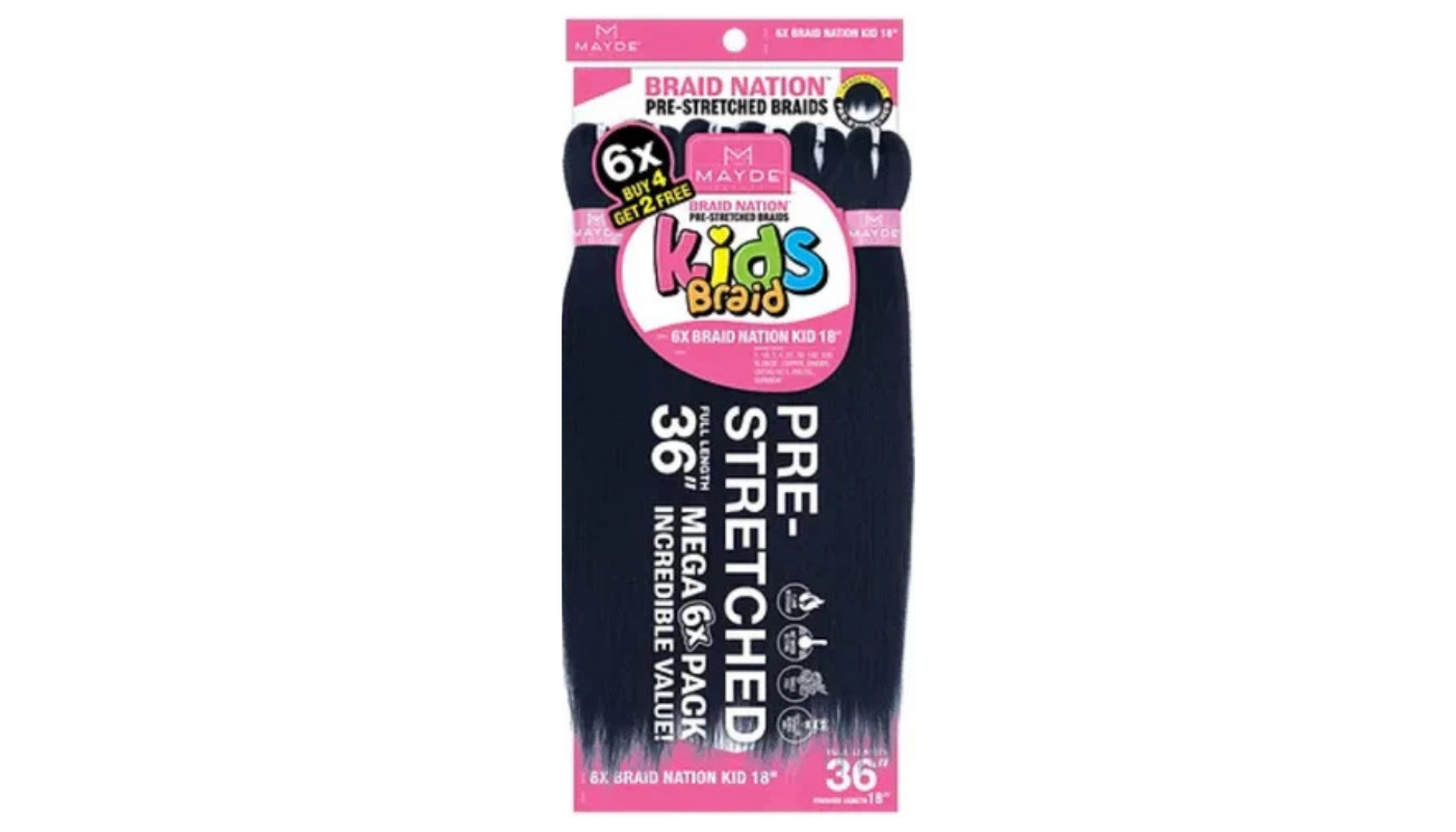 Mayde Beauty 6X BRAID NATION KID 18"- 1B