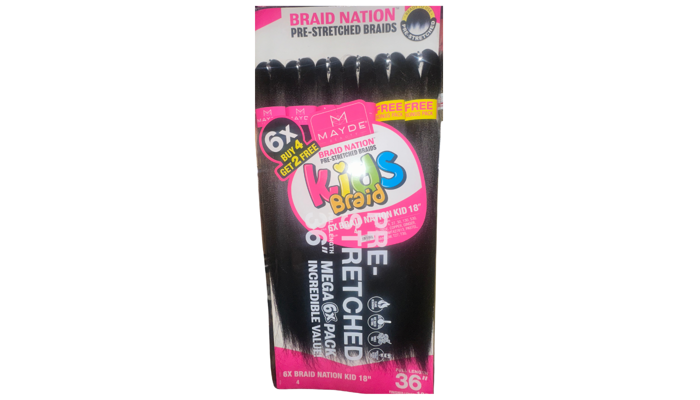 Mayde Beauty 6X BRAID NATION KID 18"- 4
