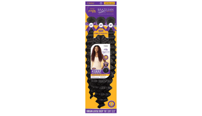 Outre Purple Pack Brazilian Boutique Virgin Loose Deep 18" 20" 22" Color: Natural Black