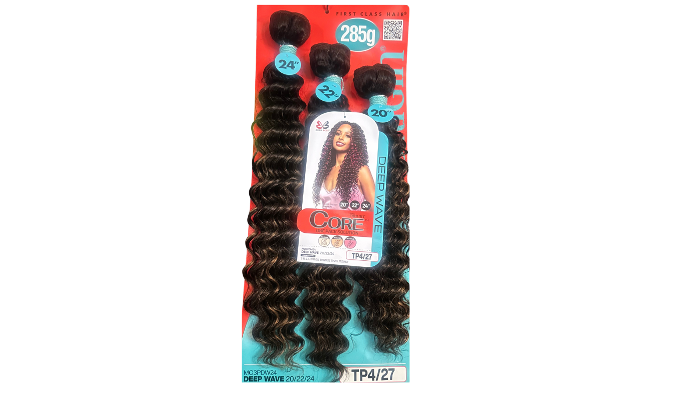 Bobbi Boss Miss Origin CORE 3PCS DEEP WAVE 20"/22"/24"-Color: 4/27