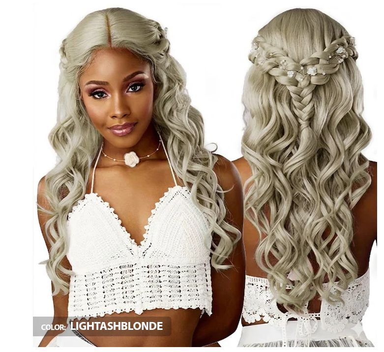Sensationnel Festi-Gal Glueless Y-Part HD Lace Front Wig - FLOWER GAL Color: Light AshBlonde