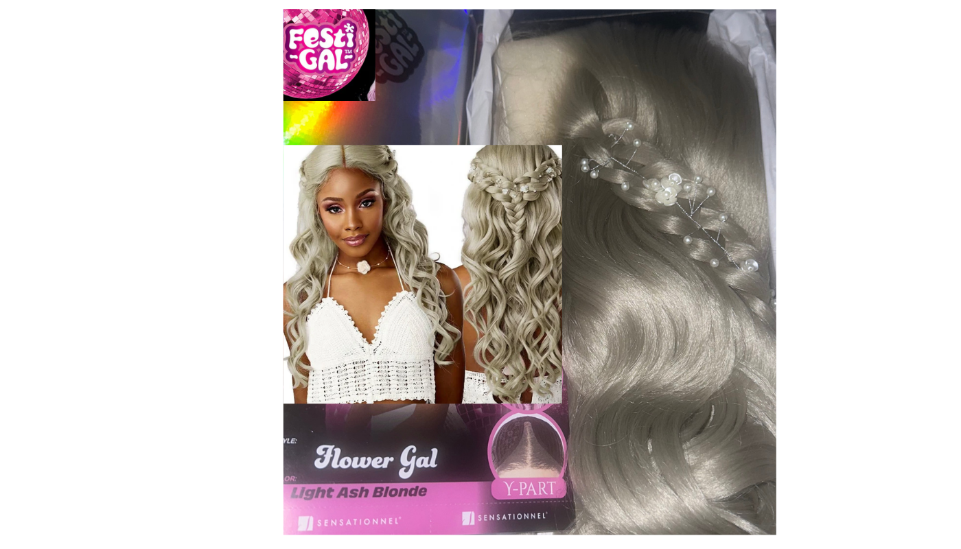 Sensationnel Festi-Gal Glueless Y-Part HD Lace Front Wig - FLOWER GAL Color: Light AshBlonde