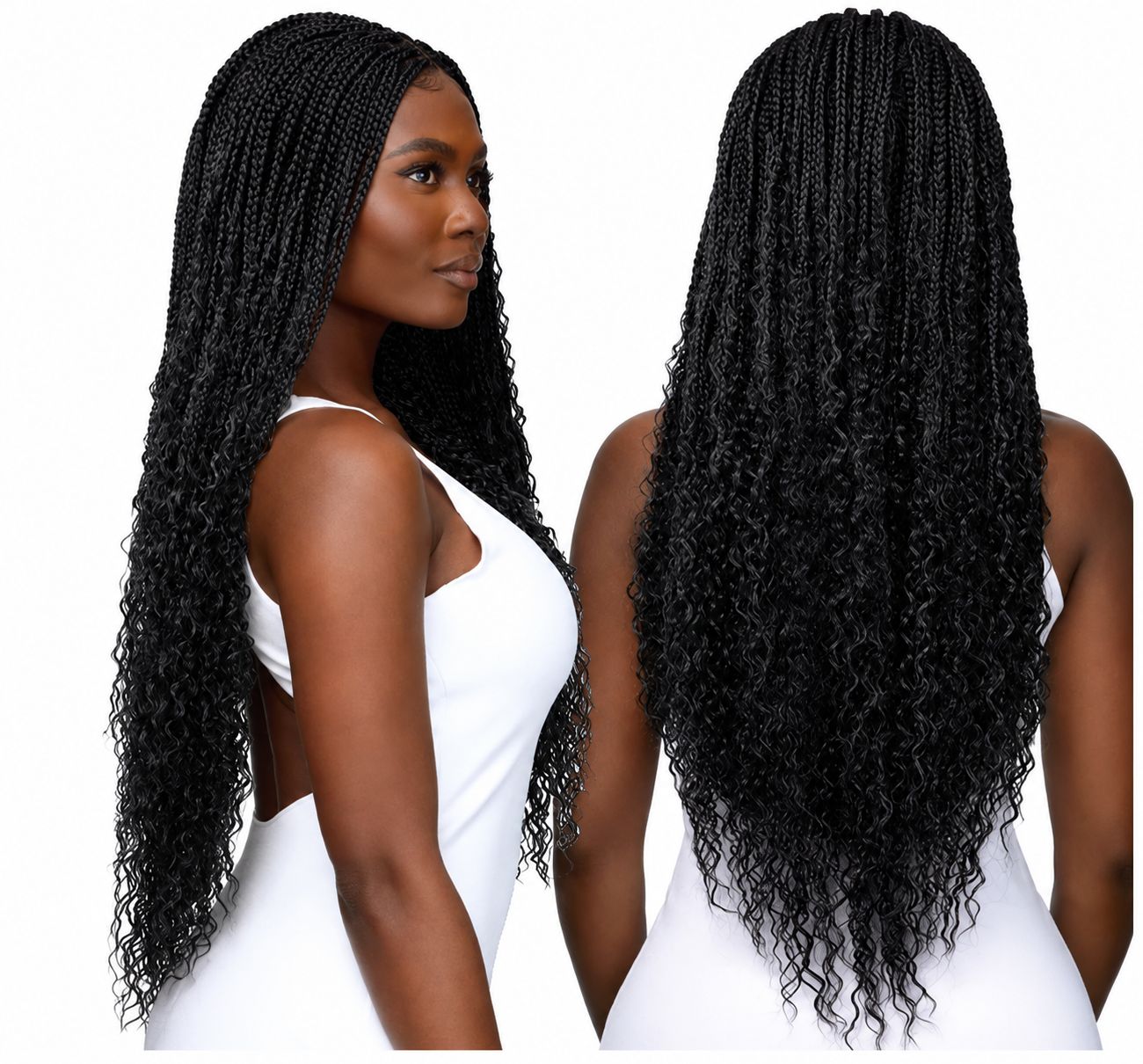 Outre  Pre-Braided 13X4 HD Lace Front Wig - BOHO BOX BRAID 30" COLOR:1B