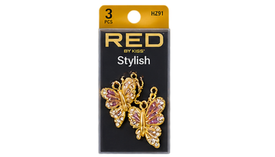 Braid Charms: Stylish Gold/Purple Butterfly
