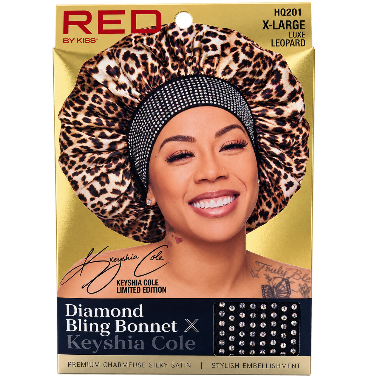 Red By Kiss:Diamond Bling Bonnet Luxe Leopard -XLARGE