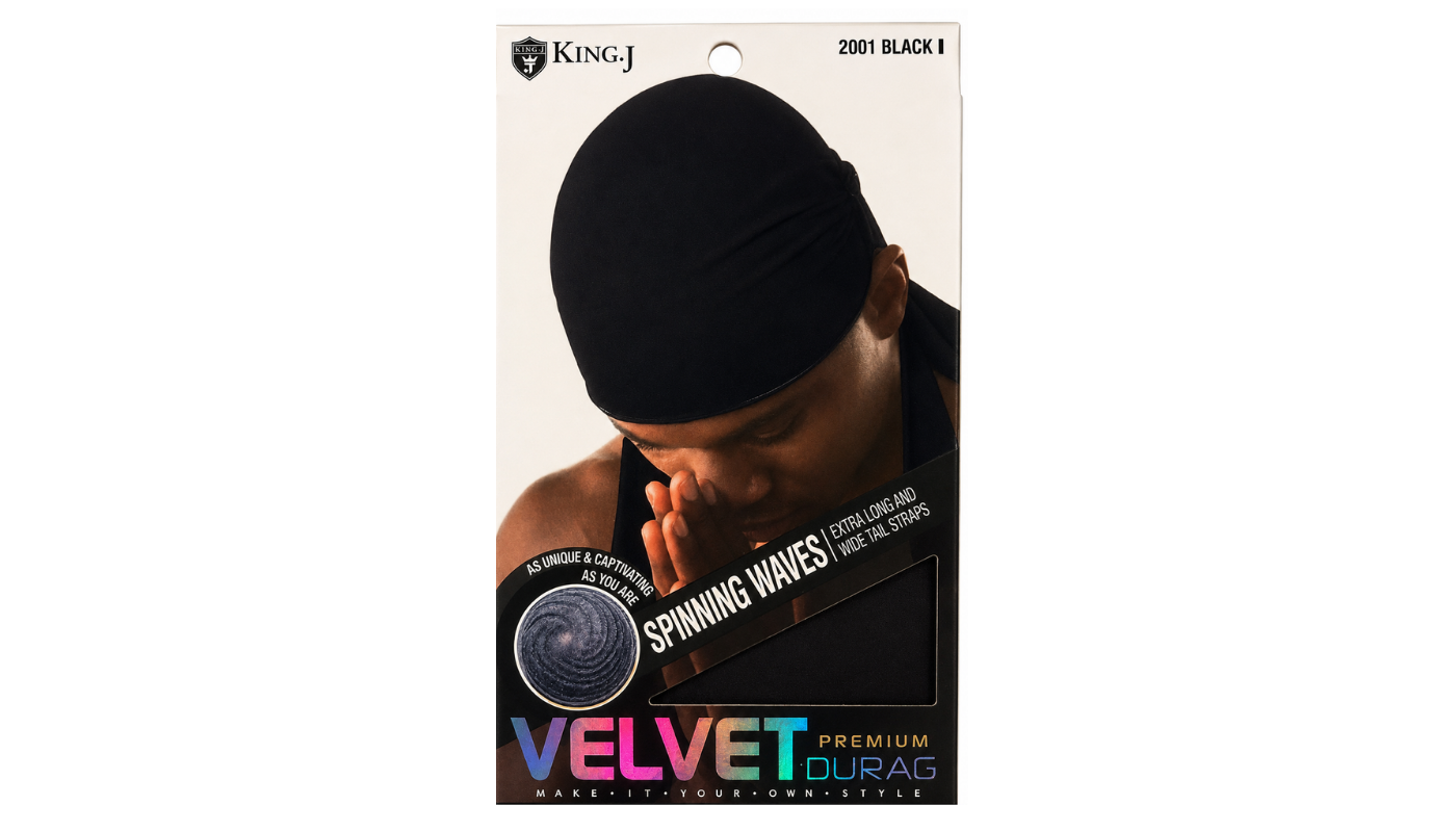 King J. Velvet Durag-Black