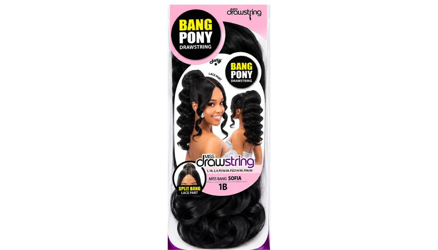Zury Miss Bang Sofia Drawstring Bang &amp; Pony Color:1B