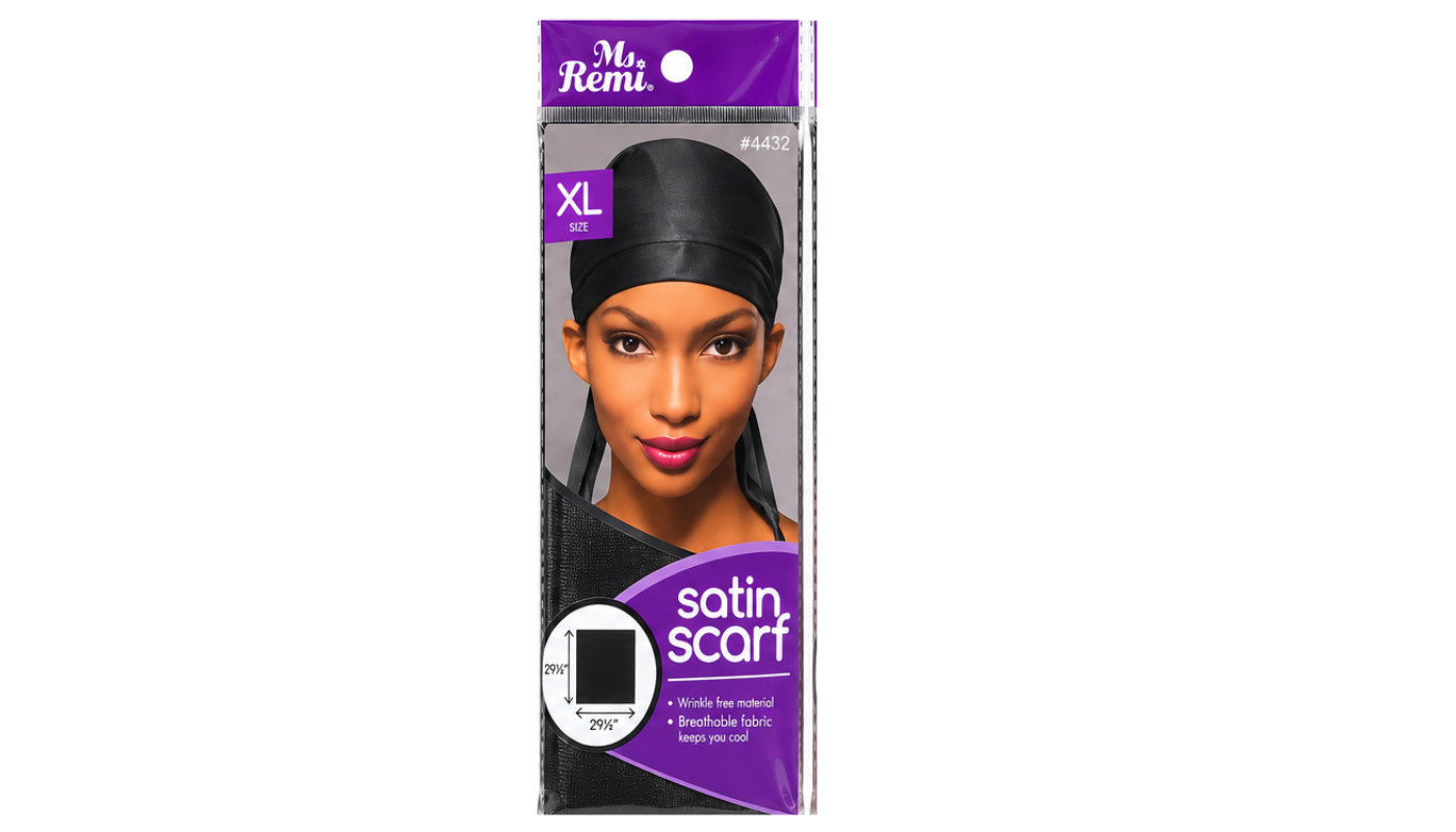 Ms.Remi Satin Scarf-Black