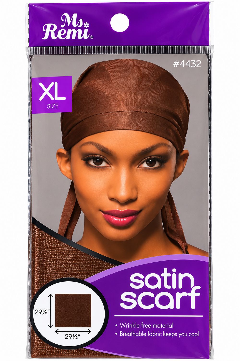 Ms.Remi Satin Scarf-Brown