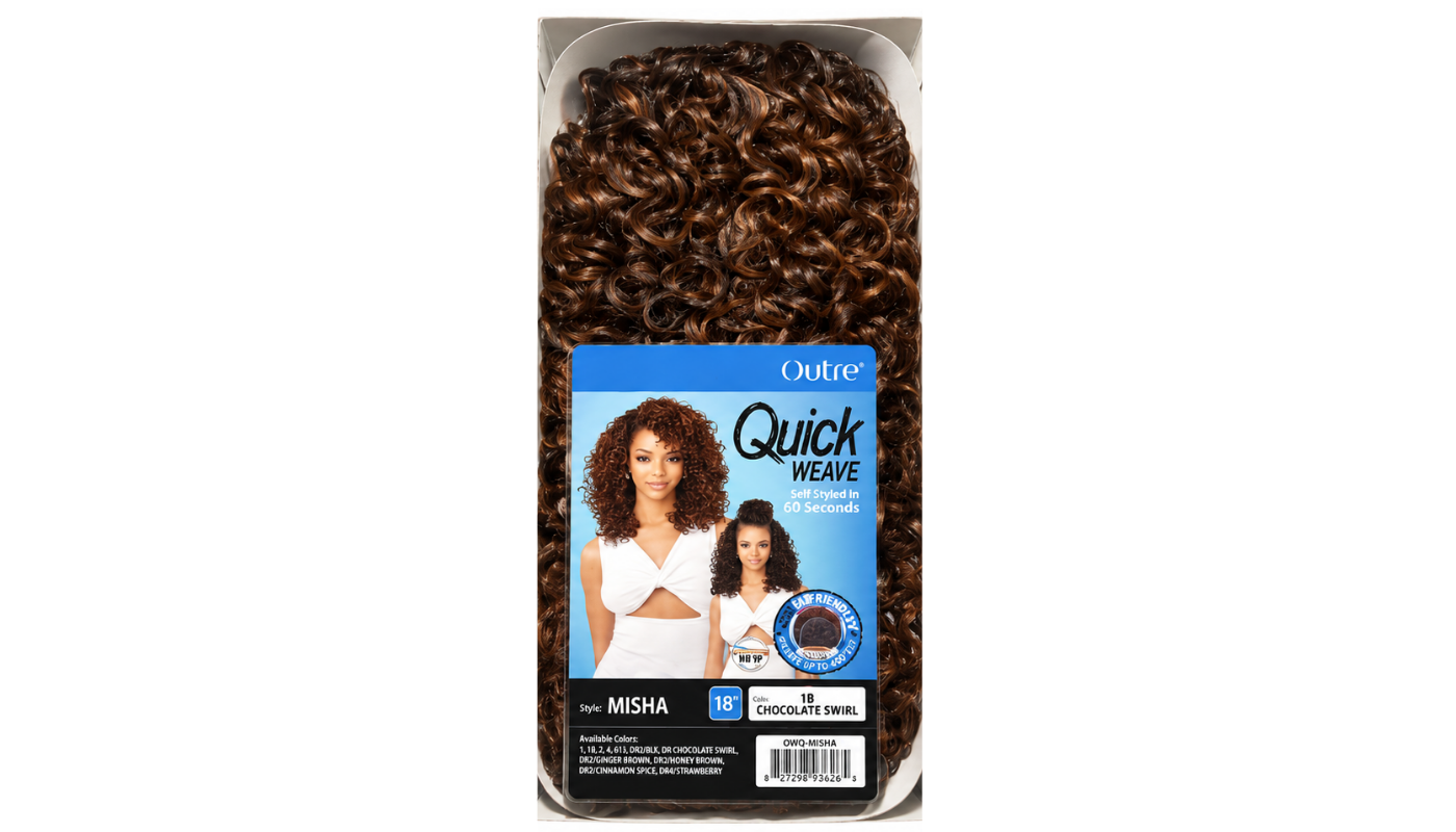 Outre Half Wig Quick Weave Misha Color:DR Chocolate  Swirl
