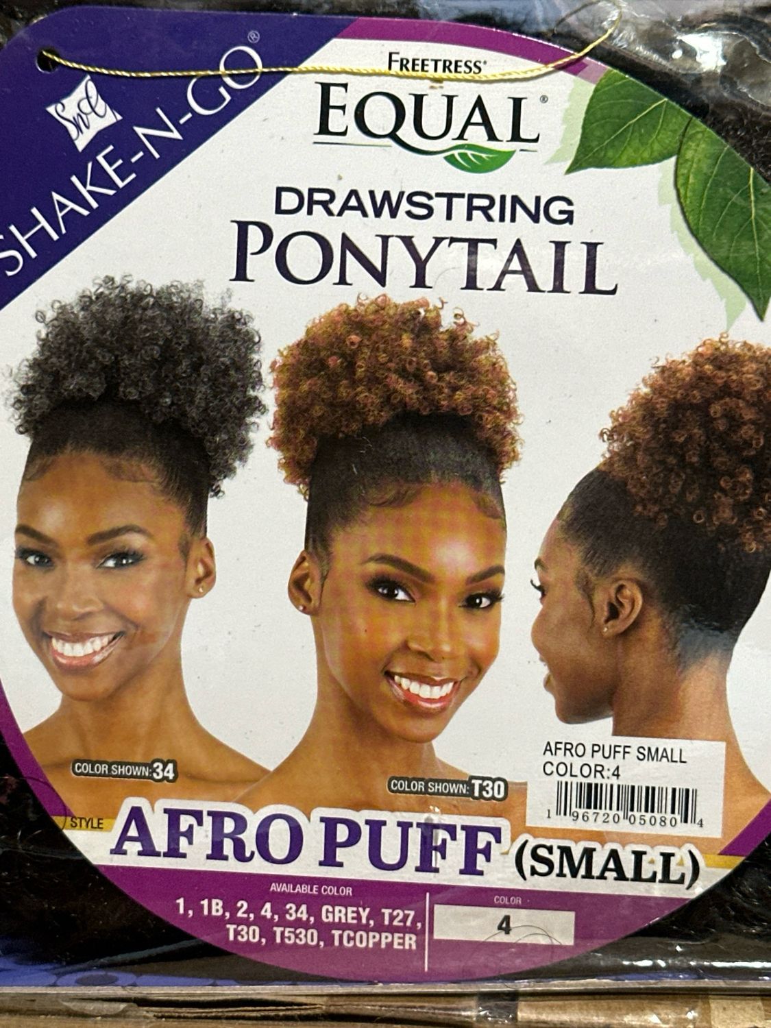 Freetress Equal Drawstring Ponytail - Afro Puff Small-Color:4