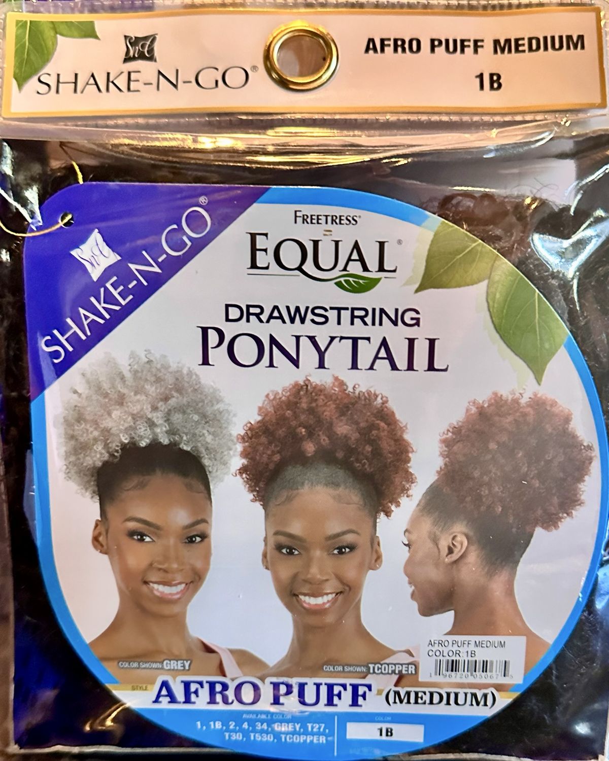 Freetress Equal Drawstring Ponytail - Afro Puff Small-Color: 1B