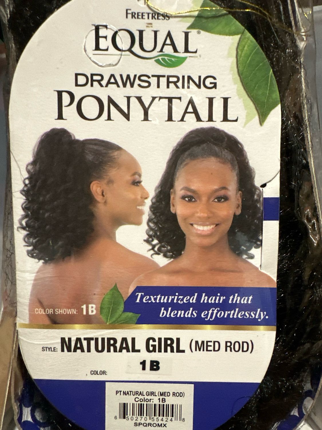 Freetress Equal Drawstring Ponytail - NATURAL GIRL (MED ROD)- Color 1B