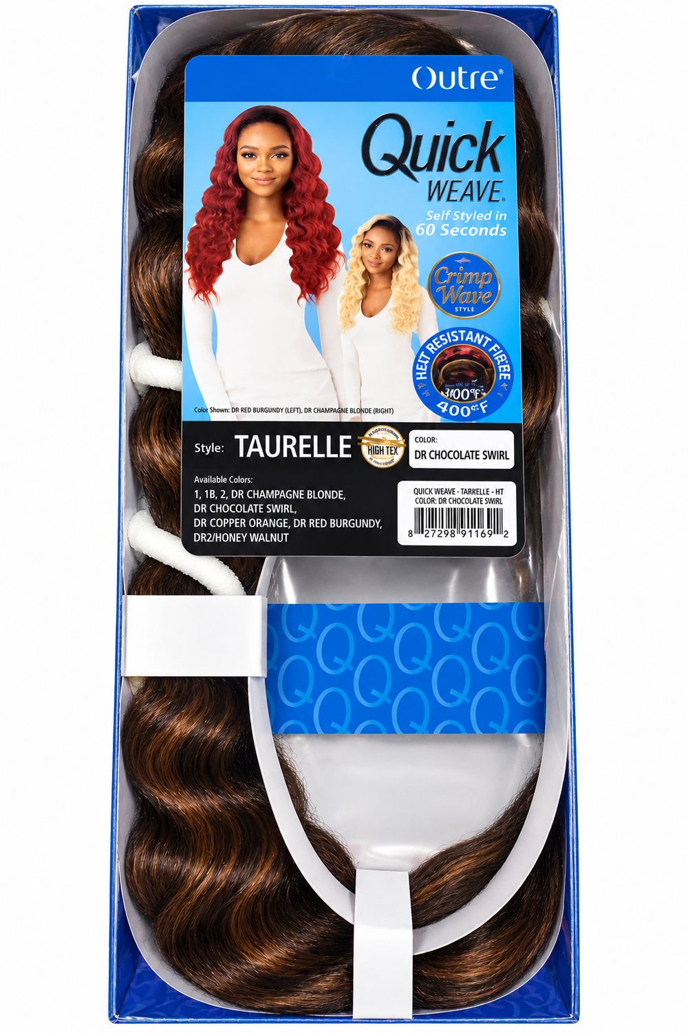 Outre Quick Weave Synthetic Half Wig -Style: Taurelle Color:DR Chocolate Swirl