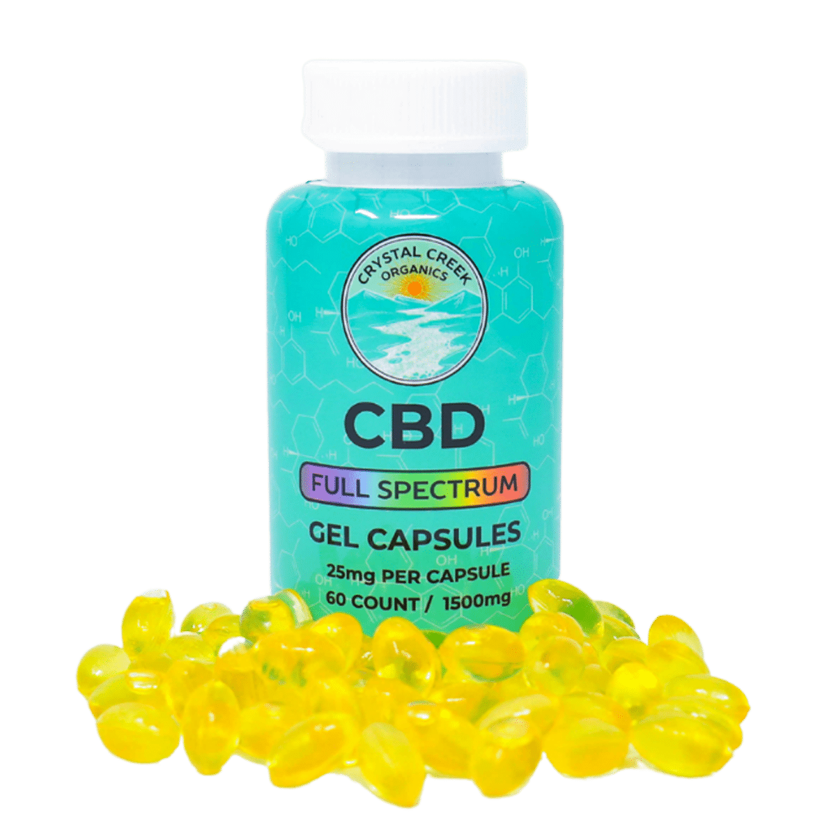 1500mg Full Spectrum CBD Gel Capsules - Crystal Creek Organics