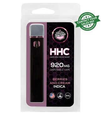 HHC DISPOSABLE VAPE - INDICA - BERRIES AND CREAM - 1ML 920MG HHC DISPOSABLE VAPE - INDICA - BERRIES AND CREAM - 1ML 920MG