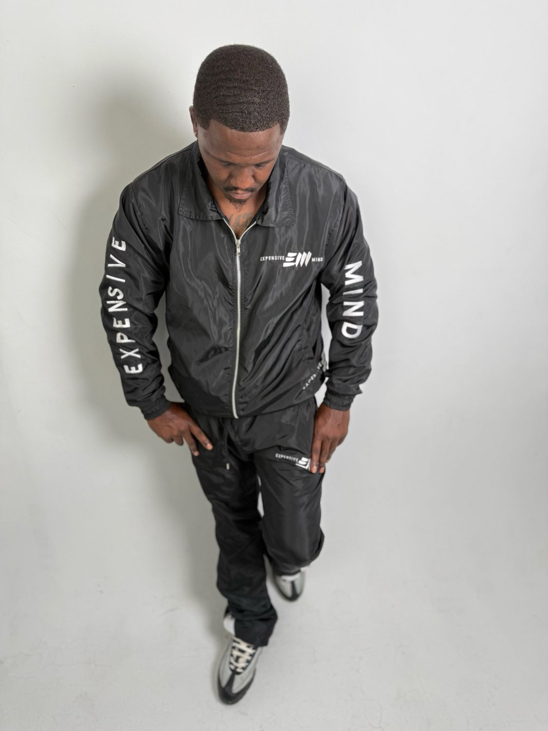 Black Windbreaker Set