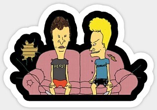 Beavis and Butt-Head on Couch Vinyl Sticker