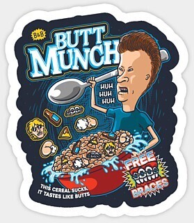 Butt Munch Cereal Vinyl Sticker