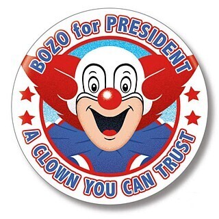Bozo For President Pinback Button