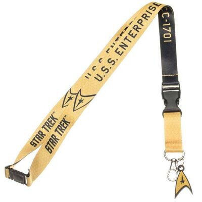 StarTrek U.S.S. Enterprise 22"L Cloth Lanyard with Pouch and Clip