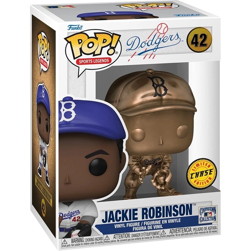 MLB Jackie Robinson 3 3/4"H POP! Vinyl Figure #42 - Bronze CHASE Variant - Fielding
