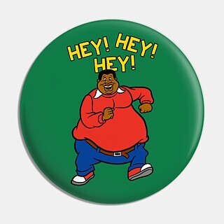 2 1/4"D Fat Albert "Hey! Hey! Hey!" Pinback Button