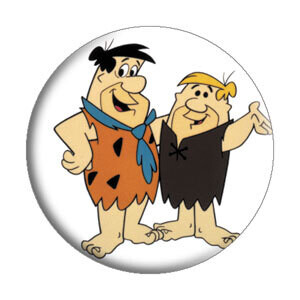 The Flintstones 1 1/4"D Fred and Barney Pinback Button