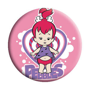 The Flintstones 1 1/4&quot;D Pebbles Heart Pinback Button