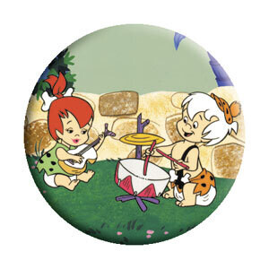 The Flintstones 1 1/4&quot;D Pebbles and Bamm-Bamm Band Pinback Button