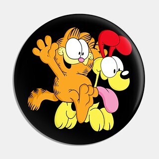 2 1/4"D Garfield and Odie Pinback Button