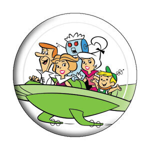 The Jetsons 1 1/4"D Jetsons Family in Saucer Pinback Button