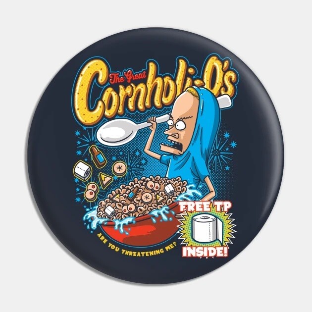 2 1/4&quot;D Cornholi-O&#39;s Cereal Pinback Button
