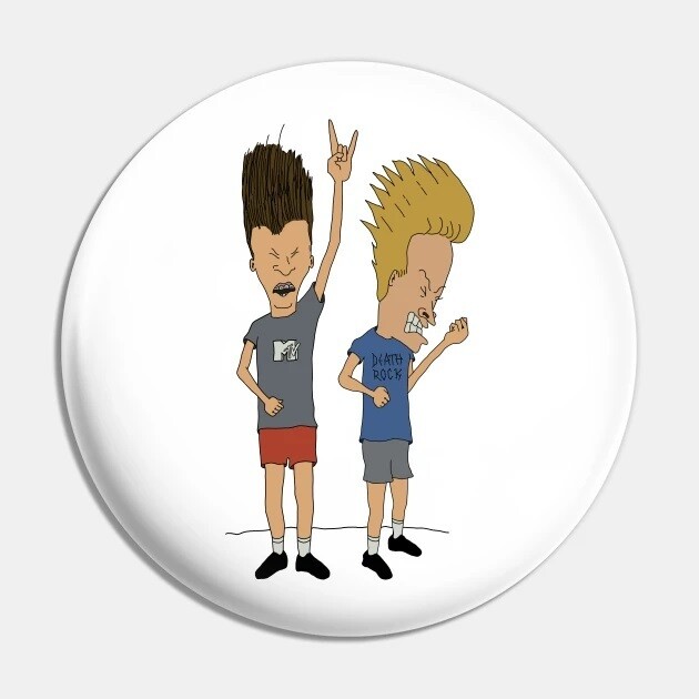 2 1/4&quot;D Beavis and Butt-Head Rockin&#39; (Full Body) Pinback Button