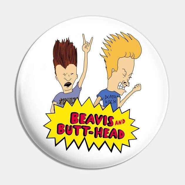 2 1/4&quot;D Beavis and Butt-Head Rockin&#39; (Logo) Pinback Button