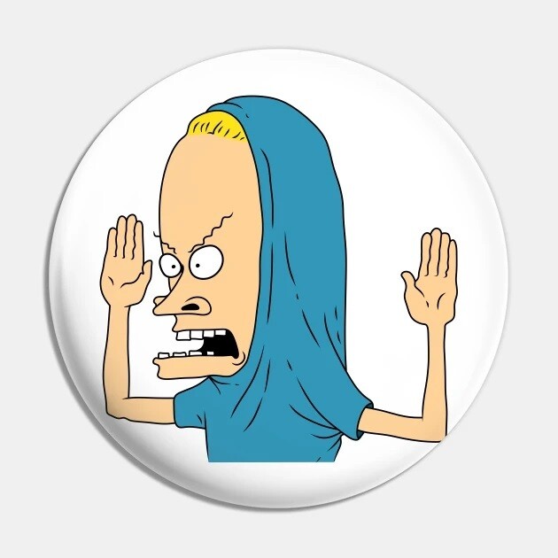2 1/4&quot;D Cornholio Pinback Button