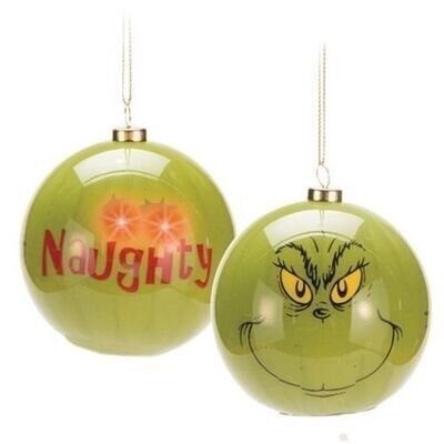 The Grinch "Naughty!" Light Up Christmas Ornament