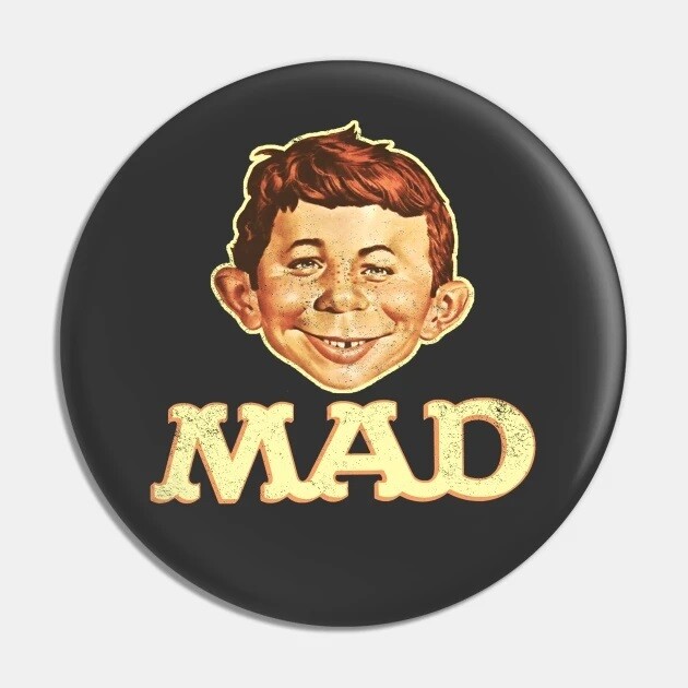 2 1/4&quot;D Mad Magazine Alfred E. Neuman Pinback Button