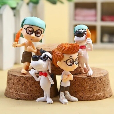 Set of 4 Mr. Peabody and Sherman PVC Figures